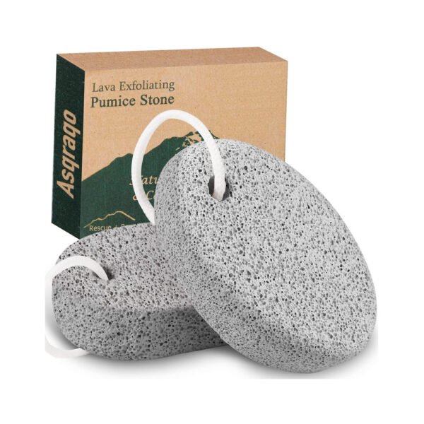2PCS Natural Pumice Stone, Asqraqo Lava Pedicure Tools