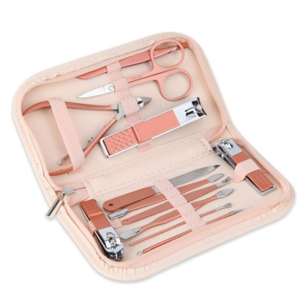 Nail Clippers and Beauty Tool Portable Set, Rose Gold Martensitic Stainless Steel Manicure Set