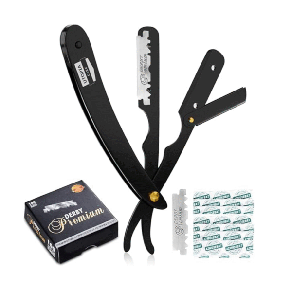 Utopia Care Professional Barber Straight Edge Razor Safety with 100-Pack Derby Blades
